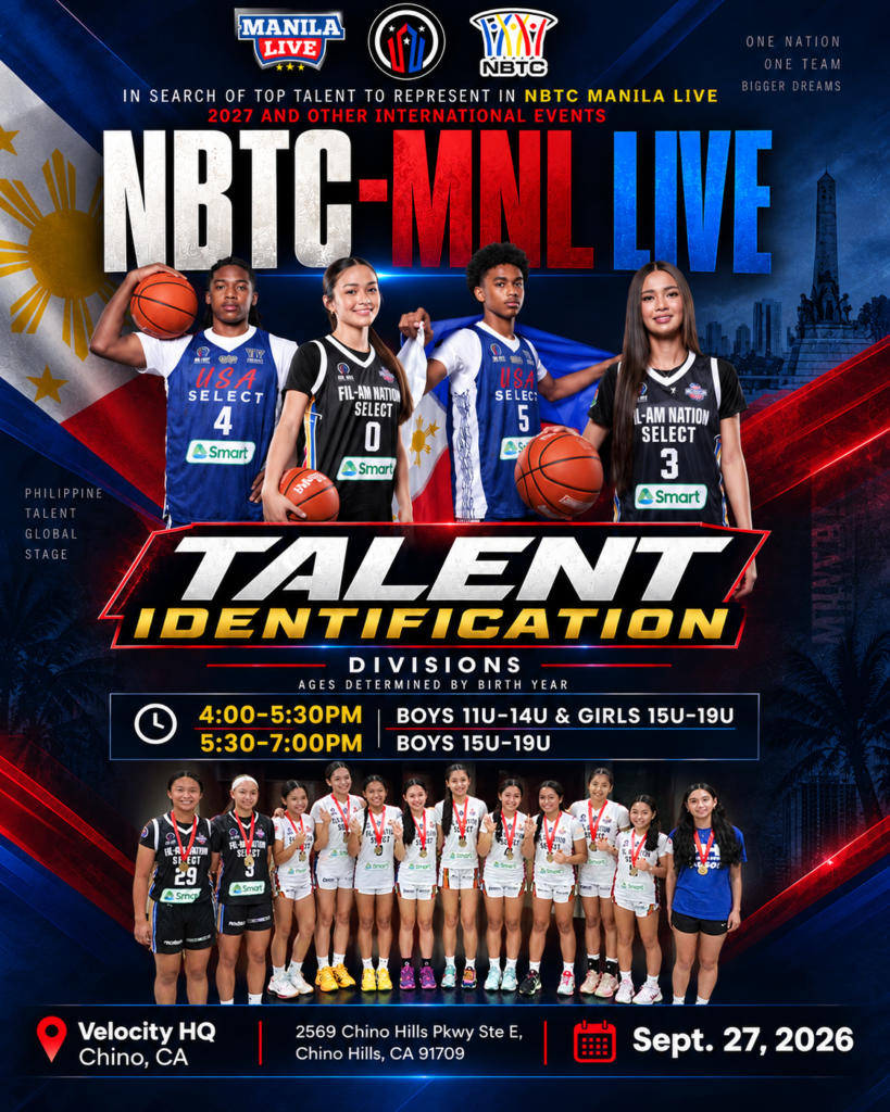 Fil-Am Nation Select event Basketball Talent Identification September 27, 2026